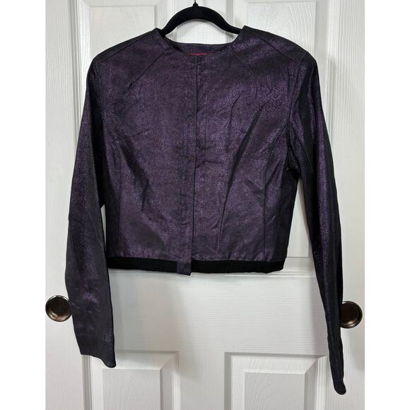 Venus Williams By Wilsons Leather 2 Pc Set Jacket and Pants Puple Size 8 - Picture 5 of 15